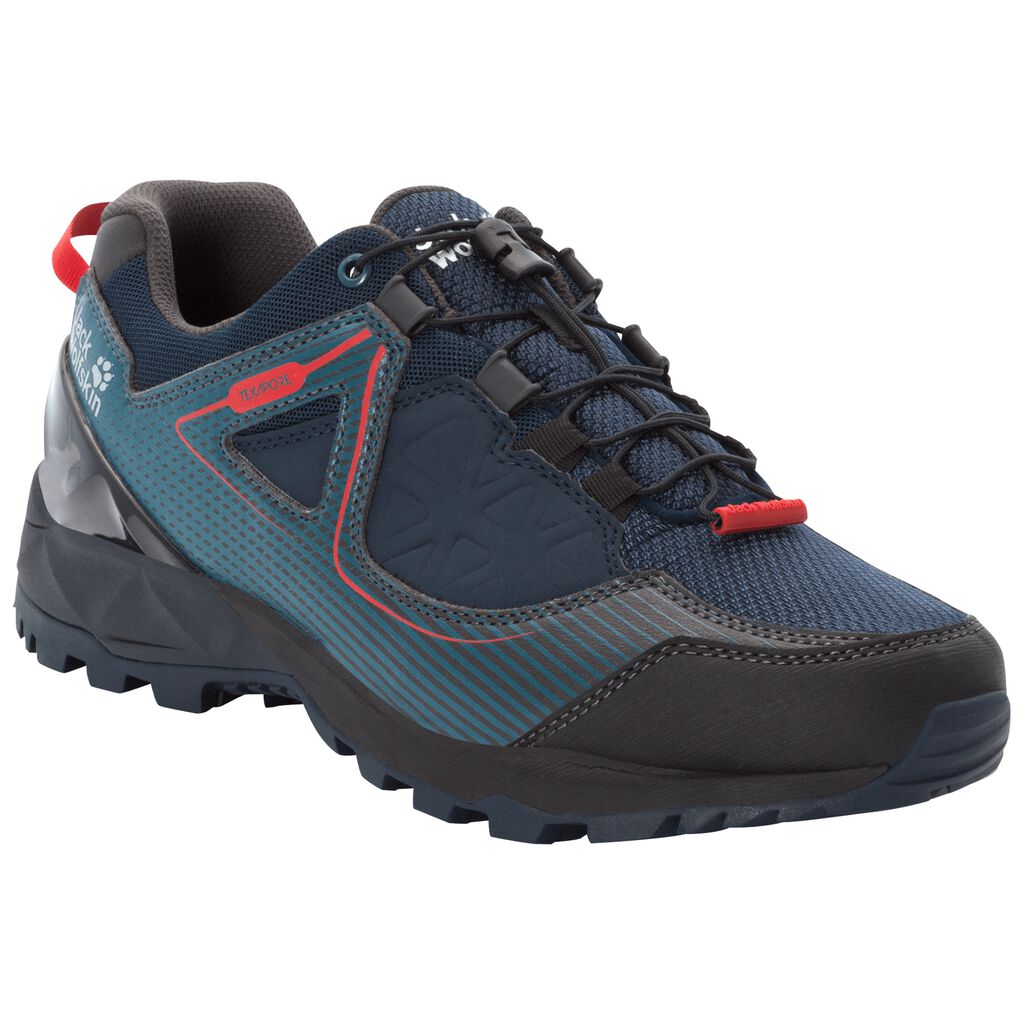 Jack Wolfskin CASCADE HIKE XT TEXAPORE LOW Férfi Túracipő Sötét Kék/Piros - WDOJIQ-042